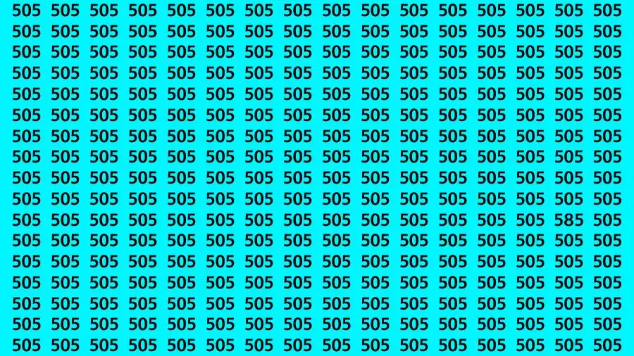 Observation Brain Challenge: If you have Eagle Eyes Find the number 585 among 505 in 14 Secs