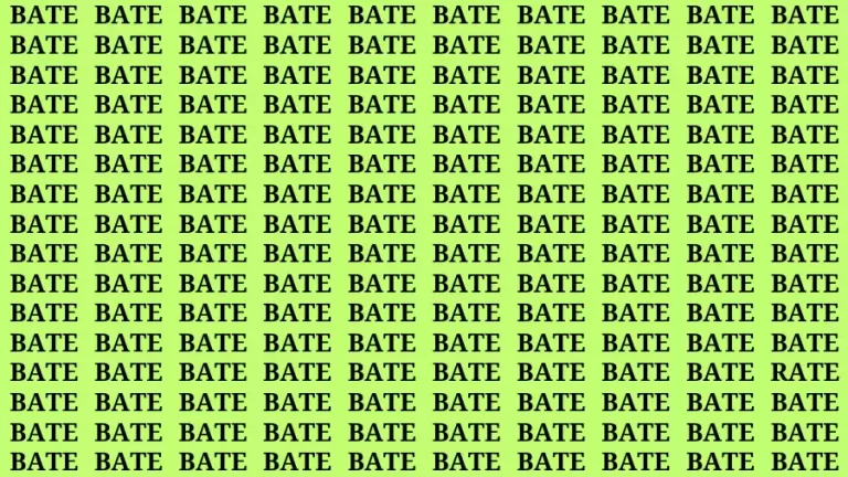 Observation Find it Out: If you have Eagle Eyes Find the Word Rate in 12 Secs