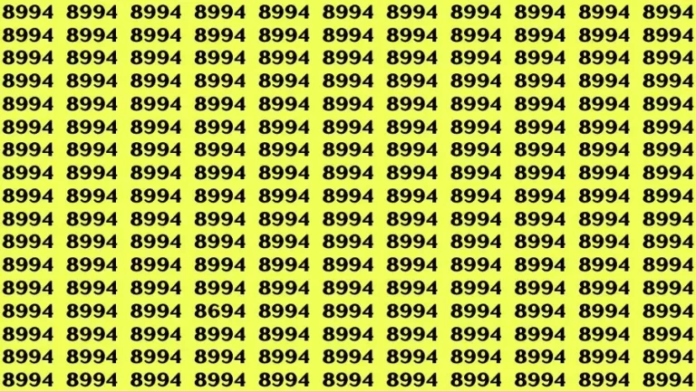 Optical Illusion Brain Challenge: If you have Hawk Eyes Find the Number 8694 among 8994 in 17 Secs