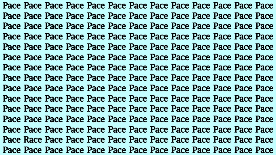 Test Visual Acuity: If you have Sharp Eyes Find the Word Race among Pace in 15 Secs