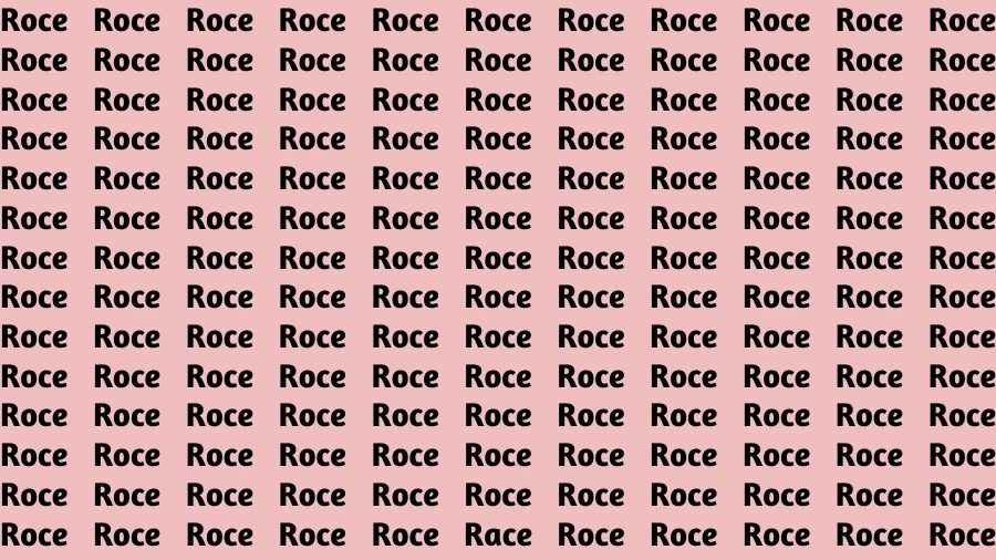 Observation Brain Challenge: If you have Eagle Eyes Find the word Race in 15 Secs