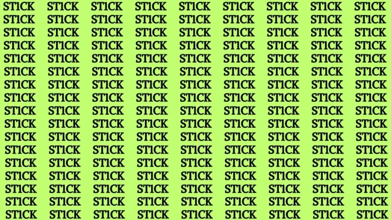 Observation Find it Out: If you have Eagle Eyes Find the Word Stick in 12 Secs