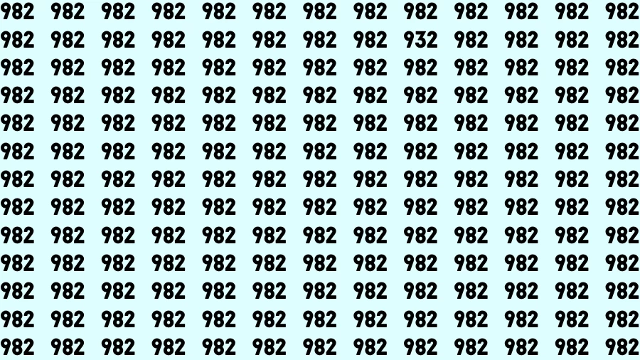 Observation Brain Challenge: If you have Eagle Eyes Find the number 932 in 12 Secs