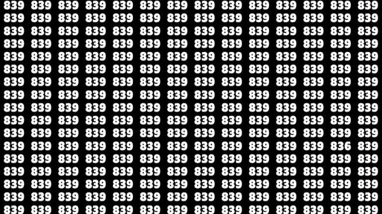 Visual Test: If you have Sharp Eyes Find the number 836 in 10 Secs