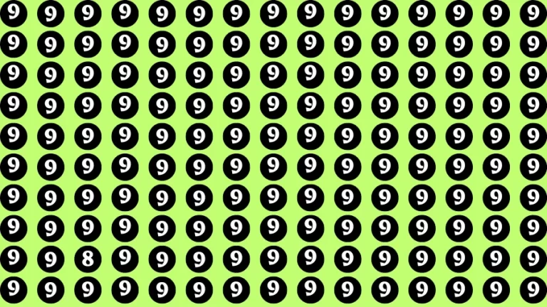 Test Visual Acuity: If you have Sharp Eyes Find the number 8 among 9 in 15 Secs