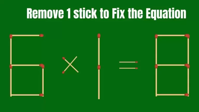 Brain Teaser IQ Challenge: 6x1=8 Remove 1 Matchstick to Fix the Equation