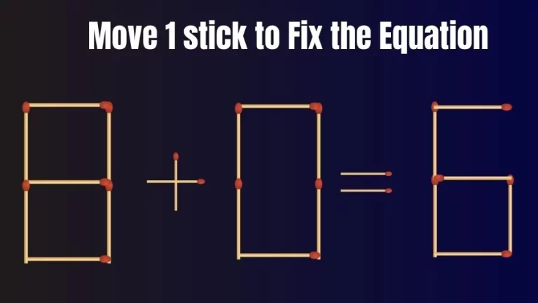 Brain Teaser IQ Test: 8+0=6 Matchstick Puzzle Only Genius Mind Can Solve