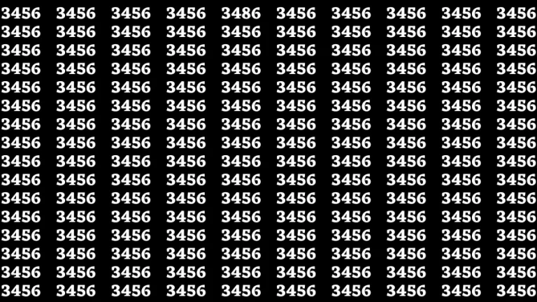 Brain Teaser: If you have 4K Vision Find the Number 3486 among 3456 in 15 Secs