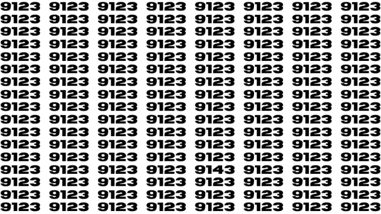 Observation Brain Test: If you have 50/50 Vision Find the Number 9143 among 9123 in 10 Secs