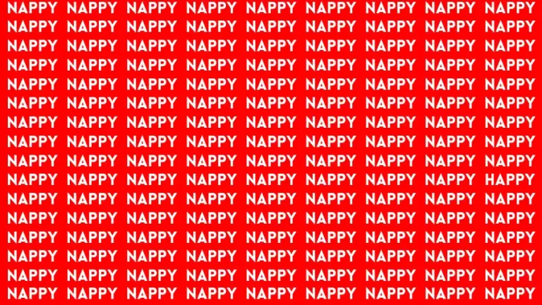 Test Your Eyes with this optical illusion find Word Happy among Nappy in 10 secs