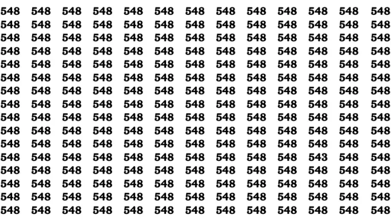 Visual Test: If you have 50/50 Vision Find the Number 543 among 548 in 10 Secs