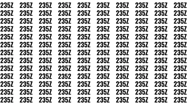 Test Visual Acuity: If you have Hawk Eyes Find the Number 2352 in 15 Secs