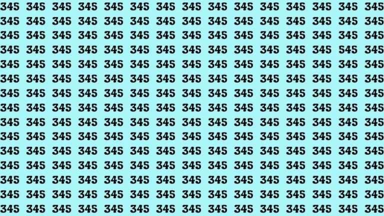 Observation Brain Challenge: If you have Hawk Eyes Find the Number 545 among 345 in 15 Secs