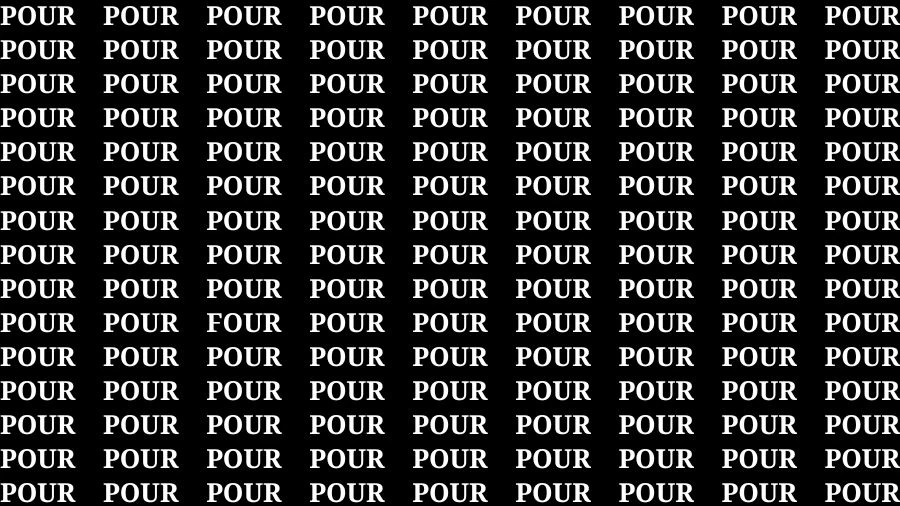 Brain Test: If you have Hawk Eyes Find the Word Four in 15 Secs