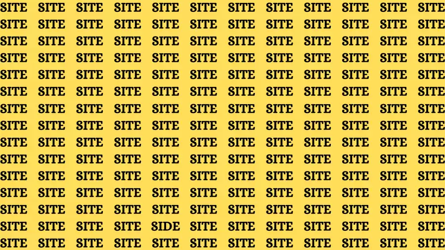 Observation Brain Test: If you have Hawk Eyes Find the word Side in 15 Secs