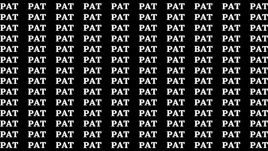 Observation Find it Out: If you have Eagle Eyes Find the Word Bat in 12 Secs