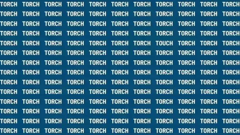 Optical Illusion Brain Test: If you have 50/50 Vision Find the Word Touch in 15 Secs