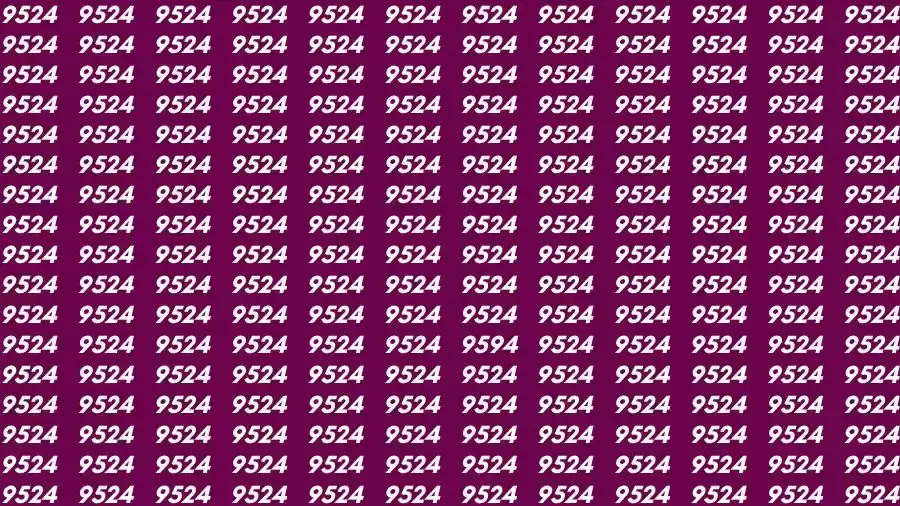 Observation Skill Test: If you have Sharp Eyes Find the number 9594 among 9524 in 15 Seconds?