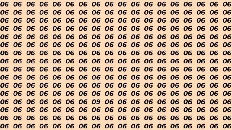 Observation Skill Test: If you have Eagle Eyes Find the number 09 among 06 in 10 Seconds?