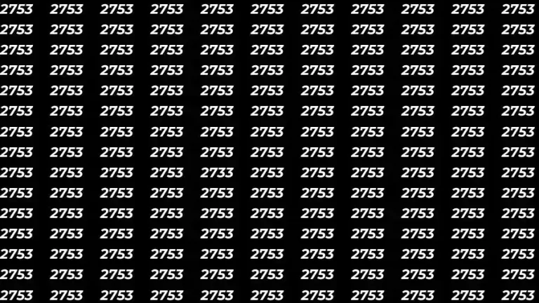 Optical Illusion Brain Test: If you have Sharp Eyes Find the number 2733 among 2753 in 8 Seconds?