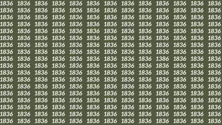 Observation Skills Test: If you have Sharp Eyes Find the number 1386 among 1836 in 8 Seconds?