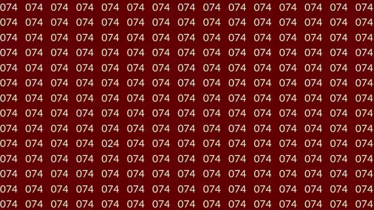 Optical Illusion Brain Test: If you have Sharp Eyes Find the number 024 among 074 in 7 Seconds?