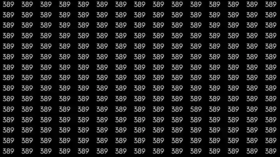 Optical Illusion Brain Test: If you have Eagle Eyes Find the number 589 among 389 in 12 Seconds?