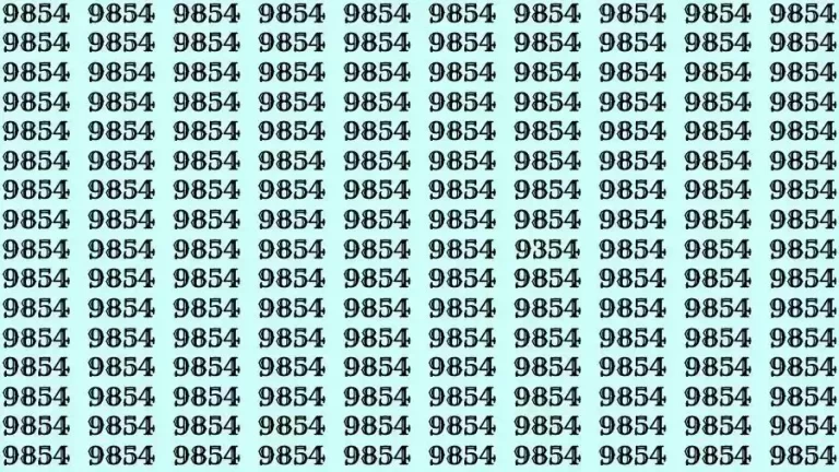 Optical Illusion Brain Test: If you have Hawk Eyes Find the number 9354 among 9854 in 12 Seconds?