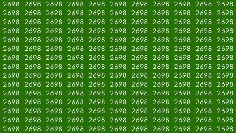 Optical Illusion Brain Challenge: If you have Hawk Eyes Find the number 2668 among 2698 in 12 Seconds?