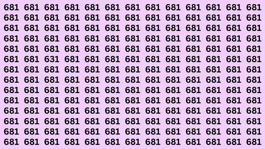 Brain Test: If you have Eagle Eyes Find the Number 631 in 9 Secs