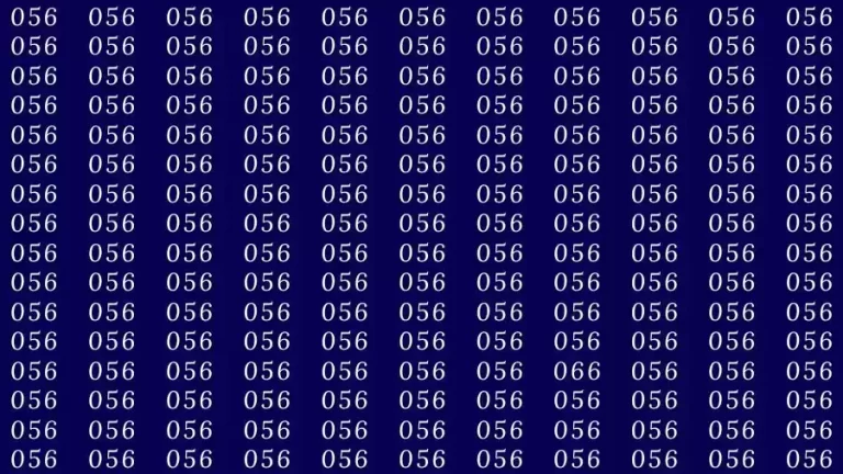 Observation Skill Test: If you have Eagle Eyes Find the number 066 among 056 in 18 Seconds?