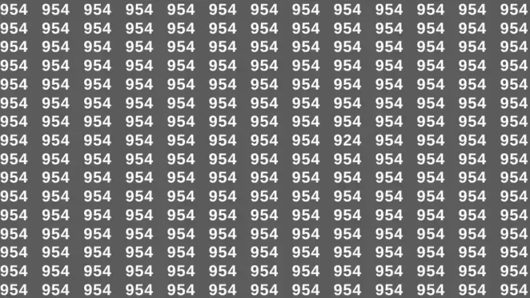 Observation Skill Test: If you have 50/50 Vision Find the number 924 among 954 in 15 Seconds?