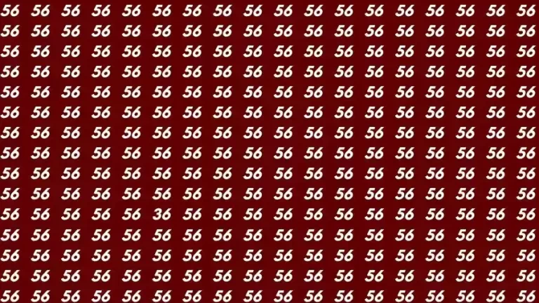 Optical Illusion Brain Test: If you have Eagle Eyes Find the number 36 among 56 in 15 Seconds?