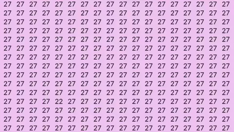 Optical Illusion Brain Challenge: If you have Sharp Eyes Find the number 22 among 27 in 12 Seconds?