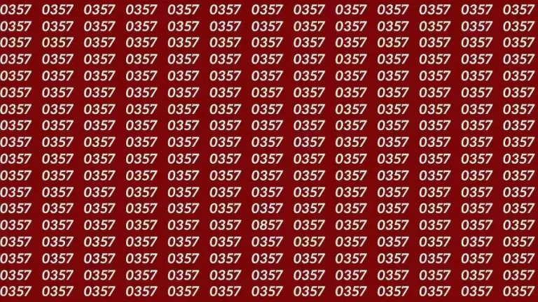 Optical Illusion Brain Test: If you have Sharp Eyes Find the number 0857 among 0357 in 12 Seconds?