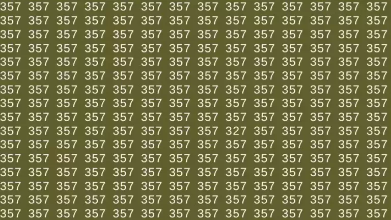 Optical Illusion Brain Challenge: If you have Eagle Eyes Find the number 327 among 357 in 12 Seconds?