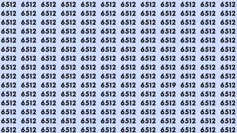 Optical Illusion Brain Challenge: If you have Hawk Eyes Find the number 6519 among 6512 in 12 Seconds?