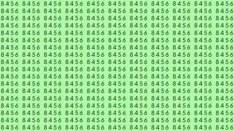 Optical Illusion Brain Test: If you have Eagle Eyes Find the number 8436 among 8456 in 15 Seconds?