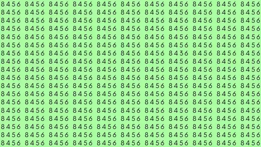 Optical Illusion Brain Test: If you have Eagle Eyes Find the number 8436 among 8456 in 15 Seconds?