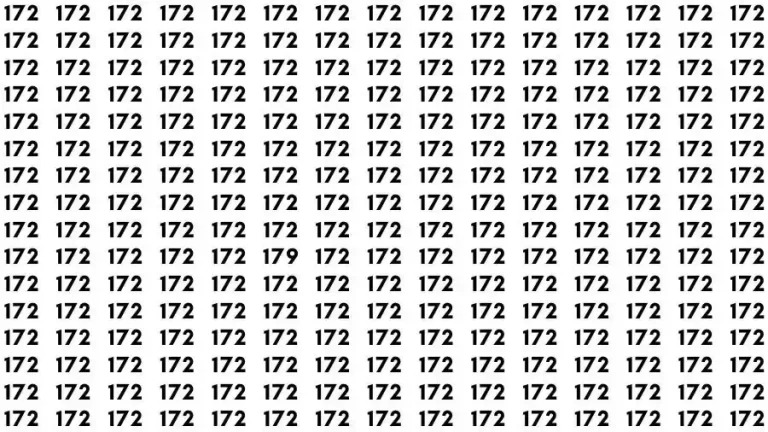 Optical Illusion Brain Test: If you have Eagle Eyes Find the number 179 among 172 in 10 Seconds?