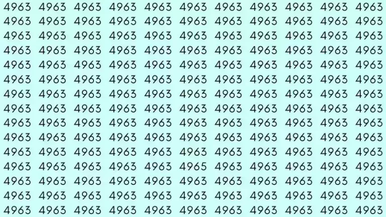 Optical Illusion Brain Test: If you have 50/50 Vision Find the number 4965 in 12 Seconds?