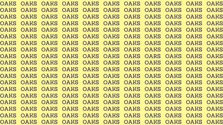 Optical Illusion Brain Test: If you have Eagle Eyes find the Word Oars among Oaks in 15 Secs