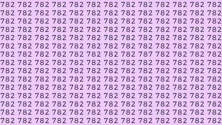 Optical Illusion Brain Test: If you have Eagle Eyes Find the number 787 among 782 in 12 Seconds?