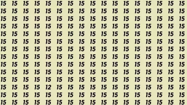 Observation Skills Test: If you have Eagle Eyes Find the number 12 among 15 in 8 Seconds?