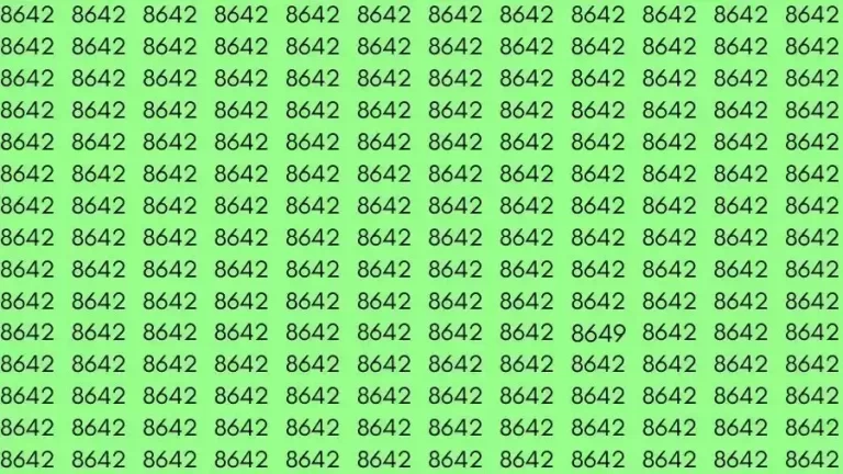 Optical Illusion Brain Test: If you have Eagle Eyes Find the number 8649 among 8642 in 10 Seconds?