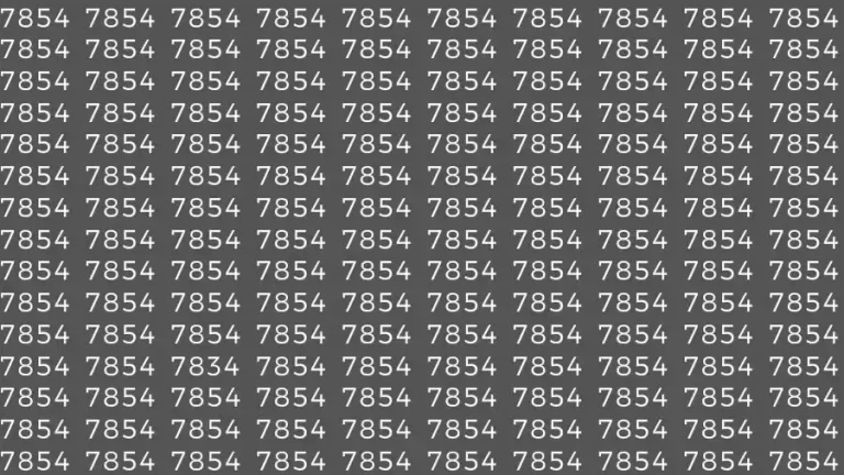 Observation Skills Test: If you have Eagle Eyes Find the number 7834 among 7854 in 12 Seconds?