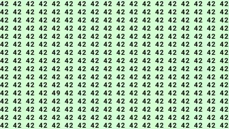 Observation Skills Test: If you have 50/50 Vision Find the number 49 among 42 in 12 Seconds?