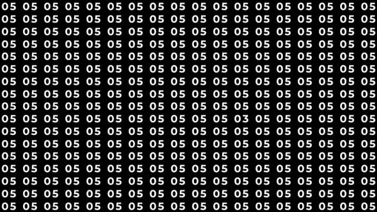 Observation Skill Test: If you have Eagle Eyes Find the number 03 among 05 in 12 Seconds?