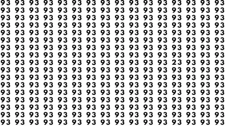 Observation Skill Test: If you have Eagle Eyes Find the number 23 among 93 in 10 Seconds?