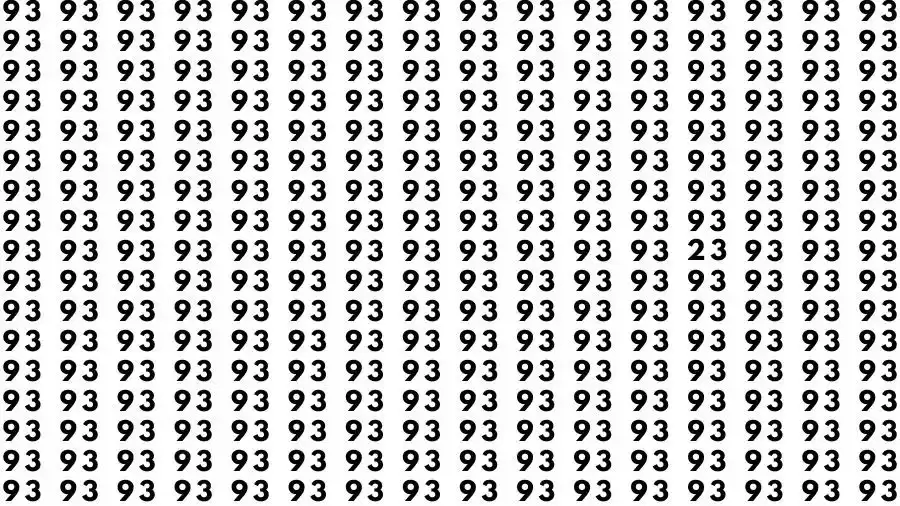 Observation Skill Test: If you have Eagle Eyes Find the number 23 among 93 in 10 Seconds?